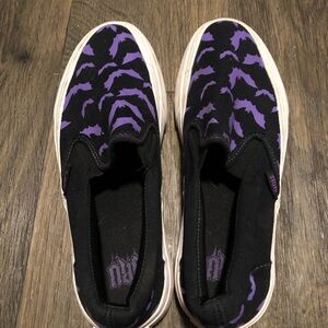 Black and Purple Slip-On Sneakers